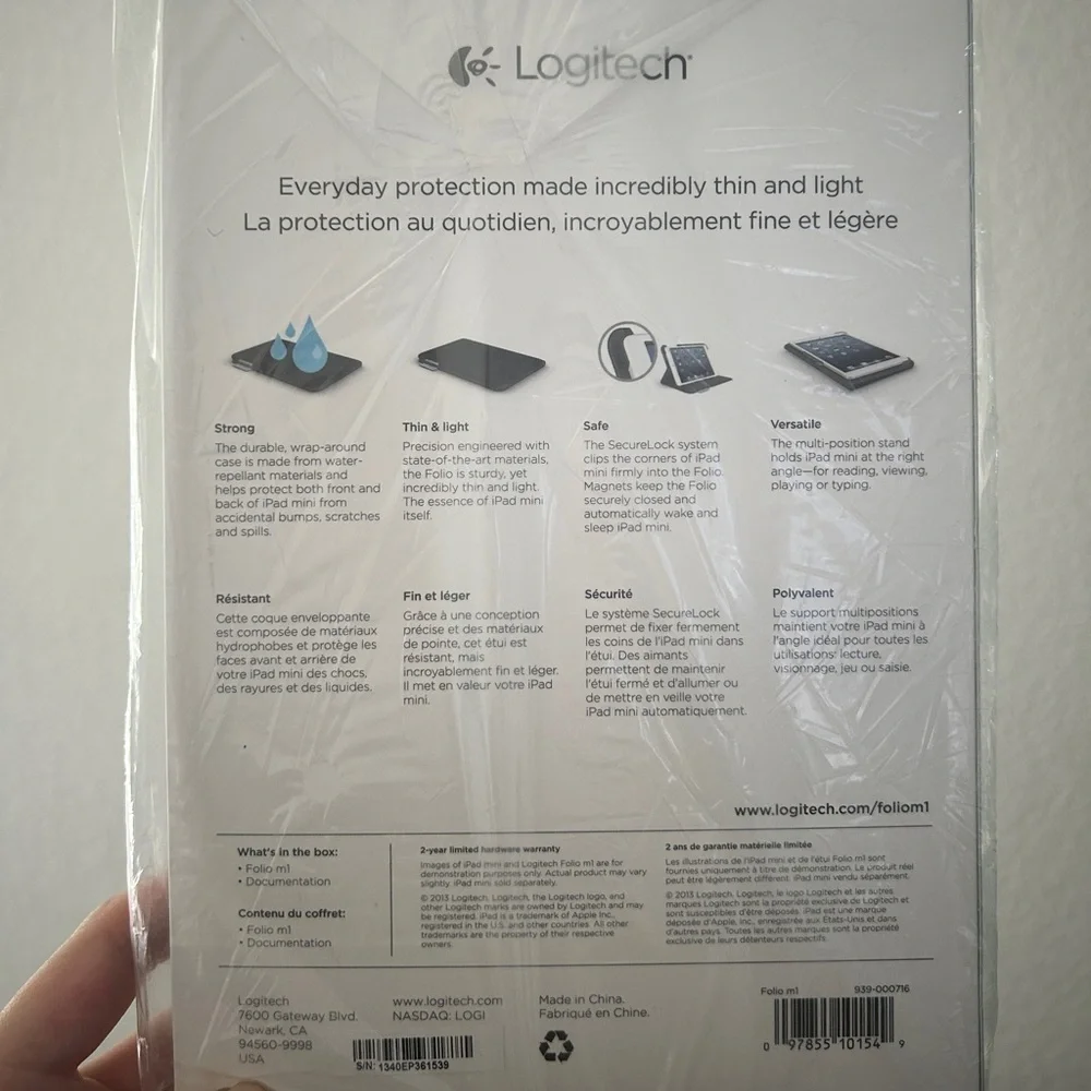 Logitech Folio Protective Case for iPad Mini (Purple) - Fits iPad Mini 1/2/3-NWT